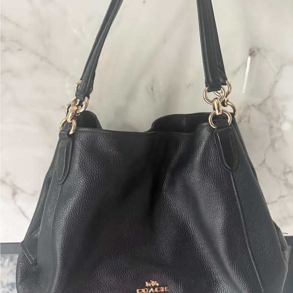 Coach Black Leather Shoulder Bag - Picture 7 of 9